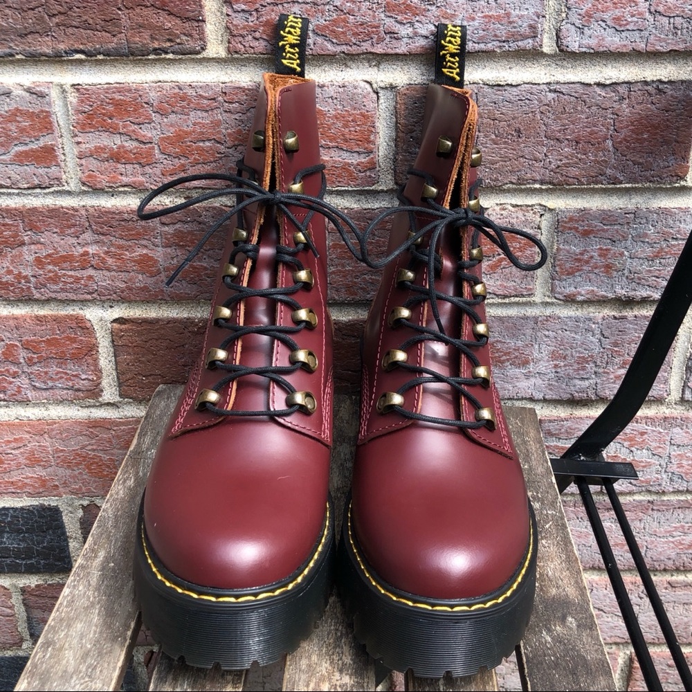Dr. Martens Leona 7 Hook Boot in Oxblood Vintage